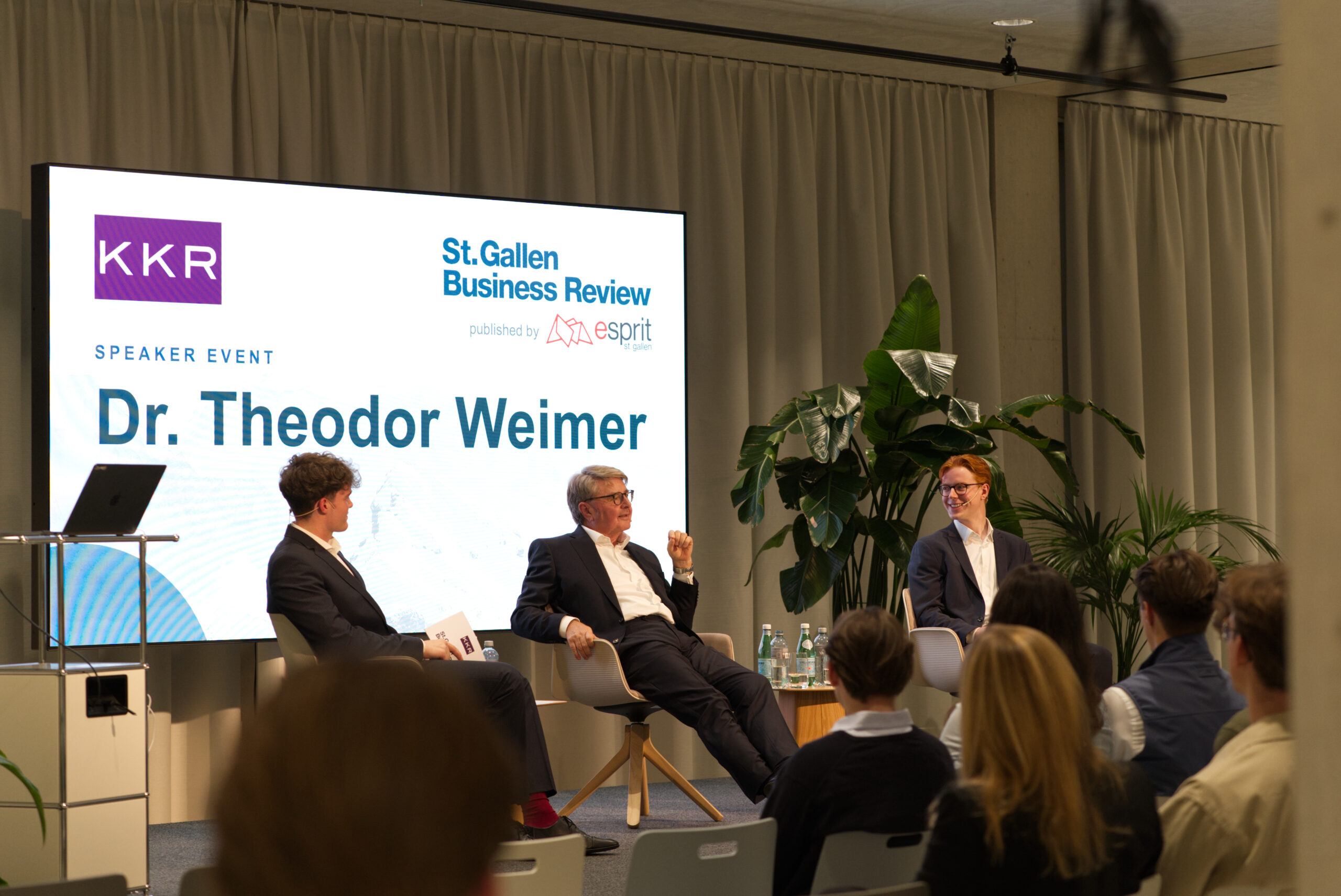 Theodor Weimer with Caspar Moebius and Christopher Koenig on stage
